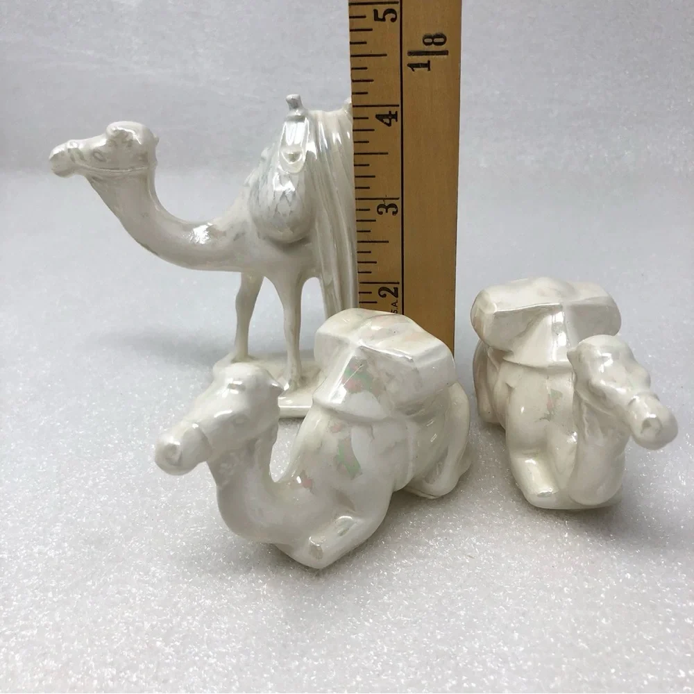 Vintage Nativity Scene Iridescent Figurines Set Of 17 Pieces